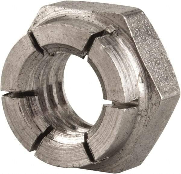 Flex-Loc - 5/16-18 UNC 18-8 Hex Lock Nut with Expanding Flex Top - 17/64" High, Uncoated, Meets Military Specifications - Apex Tool & Supply
