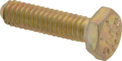 Value Collection - 1/4-20 UNC, 1" Length Under Head Hex Head Cap Screw - Fully Threaded, Grade 8 Alloy Steel, Zinc-Plated Finish, 7/16" Hex - Apex Tool & Supply