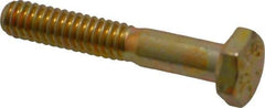 Value Collection - 1/4-20 UNC, 1-1/2" Length Under Head Hex Head Cap Screw - Partially Threaded, Grade 8 Alloy Steel, Zinc-Plated Finish, 7/16" Hex - Apex Tool & Supply