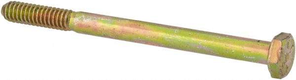 Value Collection - 1/4-20 UNC, 3-1/4" Length Under Head Hex Head Cap Screw - Partially Threaded, Grade 8 Alloy Steel, Zinc-Plated Finish, 7/16" Hex - Apex Tool & Supply