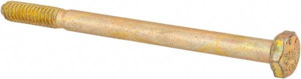 Value Collection - 1/4-20 UNC, 3-1/2" Length Under Head Hex Head Cap Screw - Partially Threaded, Grade 8 Alloy Steel, Zinc-Plated Finish, 7/16" Hex - Apex Tool & Supply