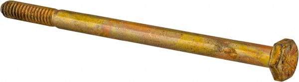 Value Collection - 1/4-20 UNC, 4" Length Under Head Hex Head Cap Screw - Partially Threaded, Grade 8 Alloy Steel, Zinc-Plated Finish, 7/16" Hex - Apex Tool & Supply