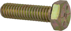 Made in USA - 5/16-18 UNC, 1-1/8" Length Under Head Hex Head Cap Screw - Fully Threaded, Grade 8 Alloy Steel, Zinc-Plated Finish, 1/2" Hex - Apex Tool & Supply