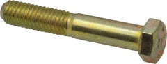 Value Collection - 3/8-16 UNC, 2-1/4" Length Under Head Hex Head Cap Screw - Partially Threaded, Grade 8 Alloy Steel, Zinc-Plated Finish, 9/16" Hex - Apex Tool & Supply