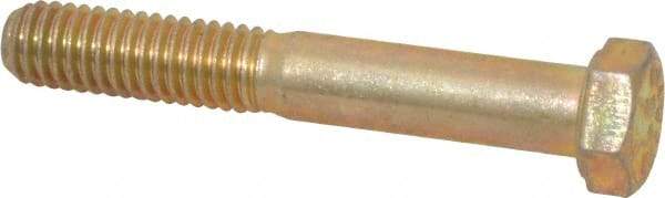 Value Collection - 3/8-16 UNC, 2-1/2" Length Under Head Hex Head Cap Screw - Partially Threaded, Grade 8 Alloy Steel, Zinc-Plated Finish, 9/16" Hex - Apex Tool & Supply