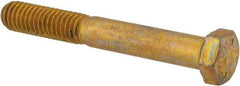 Value Collection - 3/8-16 UNC, 2-3/4" Length Under Head Hex Head Cap Screw - Partially Threaded, Grade 8 Alloy Steel, Zinc-Plated Finish, 9/16" Hex - Apex Tool & Supply