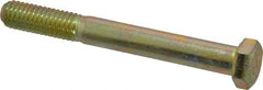 Value Collection - 3/8-16 UNC, 3-1/4" Length Under Head Hex Head Cap Screw - Partially Threaded, Grade 8 Alloy Steel, Zinc-Plated Finish, 9/16" Hex - Apex Tool & Supply