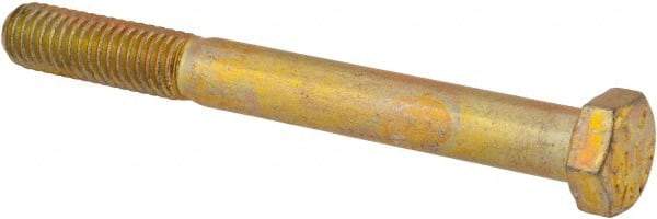 Value Collection - 3/8-16 UNC, 3-1/2" Length Under Head Hex Head Cap Screw - Partially Threaded, Grade 8 Alloy Steel, Zinc-Plated Finish, 9/16" Hex - Apex Tool & Supply
