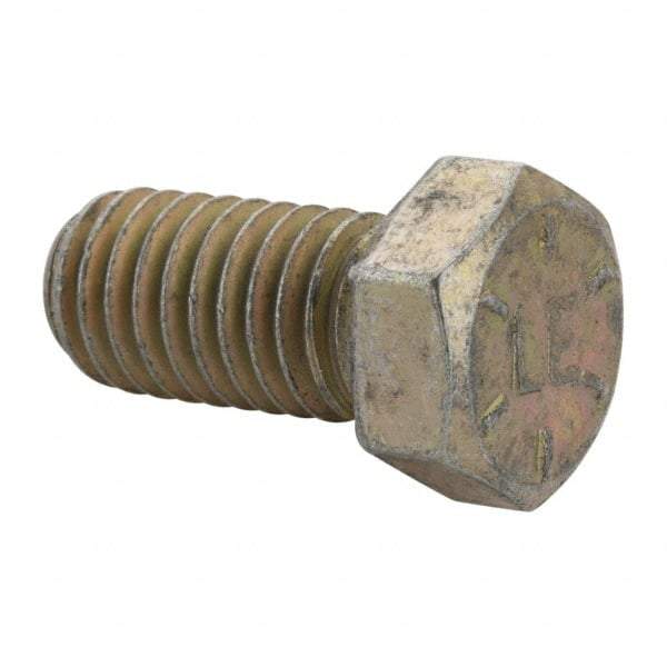 Value Collection - 7/16-14 UNC, 7/8" Length Under Head Hex Head Cap Screw - Fully Threaded, Grade 8 Alloy Steel, Zinc-Plated Finish, 5/8" Hex - Apex Tool & Supply