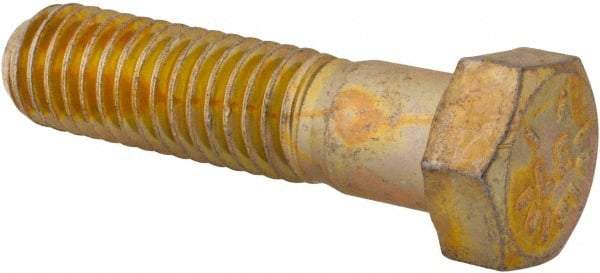 Value Collection - 7/16-14 UNC, 1-3/4" Length Under Head Hex Head Cap Screw - Partially Threaded, Grade 8 Alloy Steel, Zinc-Plated Finish, 5/8" Hex - Apex Tool & Supply