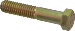 Value Collection - 7/16-14 UNC, 2-1/4" Length Under Head Hex Head Cap Screw - Partially Threaded, Grade 8 Alloy Steel, Zinc-Plated Finish, 5/8" Hex - Apex Tool & Supply