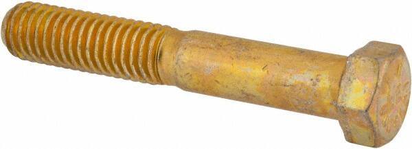 Value Collection - 7/16-14 UNC, 2-3/4" Length Under Head Hex Head Cap Screw - Partially Threaded, Grade 8 Alloy Steel, Zinc-Plated Finish, 5/8" Hex - Apex Tool & Supply