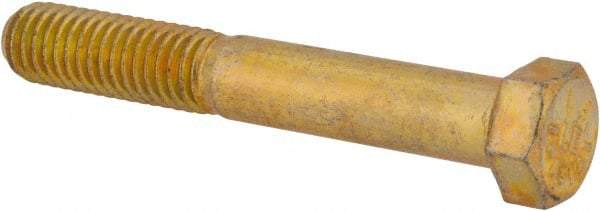 Value Collection - 7/16-14 UNC, 3" Length Under Head Hex Head Cap Screw - Partially Threaded, Grade 8 Alloy Steel, Zinc-Plated Finish, 5/8" Hex - Apex Tool & Supply