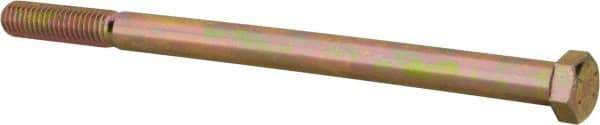 Value Collection - 7/16-14 UNC, 7" Length Under Head Hex Head Cap Screw - Partially Threaded, Grade 8 Alloy Steel, Zinc-Plated Finish, 5/8" Hex - Apex Tool & Supply
