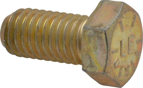 Value Collection - 1/2-13 UNC, 1" Length Under Head Hex Head Cap Screw - Fully Threaded, Grade 8 Alloy Steel, Zinc-Plated Finish, 3/4" Hex - Apex Tool & Supply