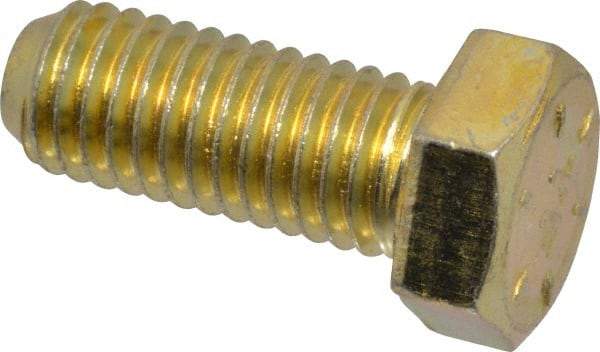Value Collection - 1/2-13 UNC, 1-1/4" Length Under Head Hex Head Cap Screw - Fully Threaded, Grade 8 Alloy Steel, Zinc-Plated Finish, 3/4" Hex - Apex Tool & Supply