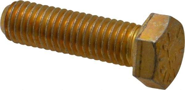 Value Collection - 1/2-13 UNC, 1-3/4" Length Under Head Hex Head Cap Screw - Partially Threaded, Grade 8 Alloy Steel, Zinc-Plated Finish, 3/4" Hex - Apex Tool & Supply