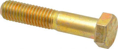 Value Collection - 1/2-13 UNC, 2-1/2" Length Under Head Hex Head Cap Screw - Partially Threaded, Grade 8 Alloy Steel, Zinc-Plated Finish, 3/4" Hex - Apex Tool & Supply