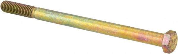 Value Collection - 1/2-13 UNC, 7-1/2" Length Under Head Hex Head Cap Screw - Partially Threaded, Grade 8 Alloy Steel, Zinc-Plated Finish, 3/4" Hex - Apex Tool & Supply