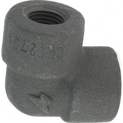 Made in USA - Size 1/4", Class 3,000, Forged Carbon Steel Black Pipe 90° Elbow - 3,000 psi, Threaded End Connection - Apex Tool & Supply