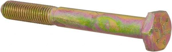 Value Collection - 1/4-28 UNF, 2-1/4" Length Under Head Hex Head Cap Screw - Partially Threaded, Grade 8 Alloy Steel, Zinc-Plated Finish, 7/16" Hex - Apex Tool & Supply