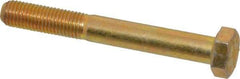 Value Collection - 5/16-24 UNF, 2-1/2" Length Under Head Hex Head Cap Screw - Partially Threaded, Grade 8 Alloy Steel, Zinc-Plated Finish, 1/2" Hex - Apex Tool & Supply
