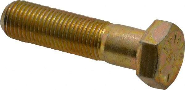 Value Collection - 3/8-24 UNF, 1-1/2" Length Under Head Hex Head Cap Screw - Partially Threaded, Grade 8 Alloy Steel, Zinc-Plated Finish, 9/16" Hex - Apex Tool & Supply
