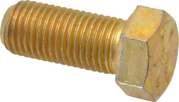 Value Collection - 7/16-20 UNF, 1" Length Under Head Hex Head Cap Screw - Fully Threaded, Grade 8 Alloy Steel, Zinc-Plated Finish, 5/8" Hex - Apex Tool & Supply