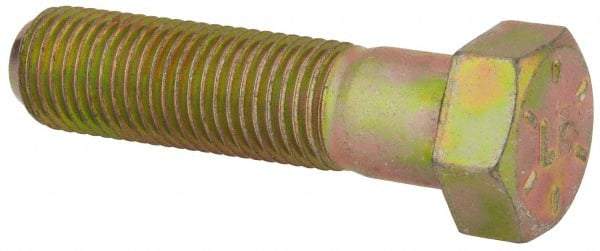 Value Collection - 7/16-20 UNF, 1-3/4" Length Under Head Hex Head Cap Screw - Partially Threaded, Grade 8 Alloy Steel, Zinc-Plated Finish, 5/8" Hex - Apex Tool & Supply