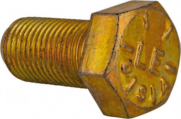 Value Collection - 1/2-20 UNF, 1" Length Under Head Hex Head Cap Screw - Fully Threaded, Grade 8 Alloy Steel, Zinc-Plated Finish, 3/4" Hex - Apex Tool & Supply