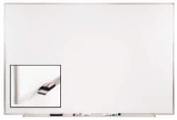 Ghent - 48-1/2" High x 96-1/2" Wide Porcelain on Steel Magnetic Marker Board - Aluminum Frame, 2.63" Deep - Apex Tool & Supply