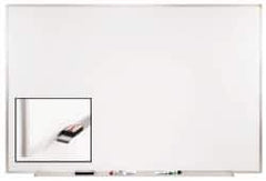 Ghent - 48-1/2" High x 96-1/2" Wide Porcelain on Steel Magnetic Marker Board - Aluminum Frame, 2.63" Deep - Apex Tool & Supply