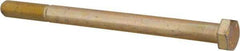 Made in USA - 1/2-20 UNF, 7" Length Under Head Hex Head Cap Screw - Partially Threaded, Grade 8 Alloy Steel, Zinc-Plated Finish, 3/4" Hex - Apex Tool & Supply