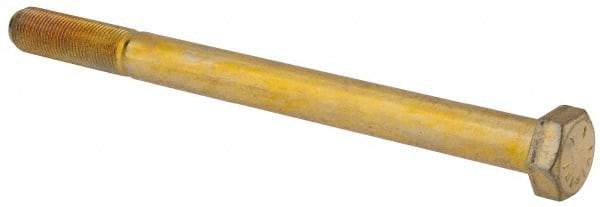 Value Collection - 5/8-18 UNF, 8" Length Under Head Hex Head Cap Screw - Partially Threaded, Grade 8 Alloy Steel, Zinc-Plated Finish, 15/16" Hex - Apex Tool & Supply