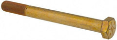 Value Collection - 7/8-14 UNF, 9" Length Under Head Hex Head Cap Screw - Partially Threaded, Grade 8 Alloy Steel, Zinc-Plated Finish, 1-5/16" Hex - Apex Tool & Supply