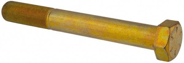 Value Collection - 1-1/4 - 12 UNF, 10" Length Under Head Hex Head Cap Screw - Partially Threaded, Grade 8 Alloy Steel, Zinc-Plated Finish, 1-7/8" Hex - Apex Tool & Supply