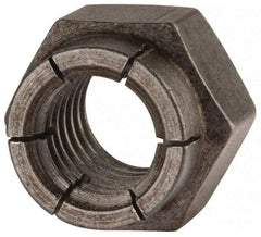 Flex-Loc - 1/2-13 UNC Grade 2 Hex Lock Nut with Expanding Flex Top - 3/4" Width Across Flats, 39/64" High, Uncoated - Apex Tool & Supply