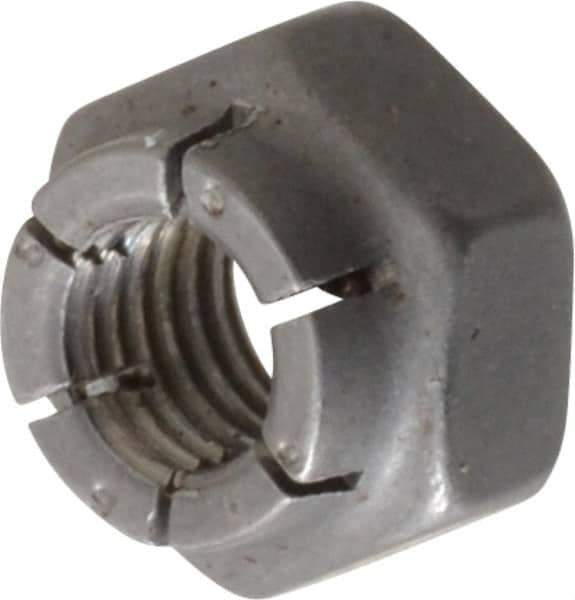 Flex-Loc - 1/4-28 UNJF Grade 2 Hex Lock Nut with Expanding Flex Top - Uncoated, Meets Military Specifications - Apex Tool & Supply