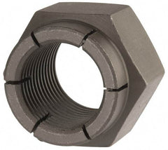 Flex-Loc - 1-12 UNJF Grade 2 Hex Lock Nut with Expanding Flex Top - 1-7/16" Width Across Flats, Uncoated, Meets Military Specifications - Apex Tool & Supply