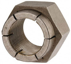 Flex-Loc - 1-14 UNJS Grade 2 Hex Lock Nut with Expanding Flex Top - 1-7/16" Width Across Flats, Uncoated, Meets Military Specifications - Apex Tool & Supply