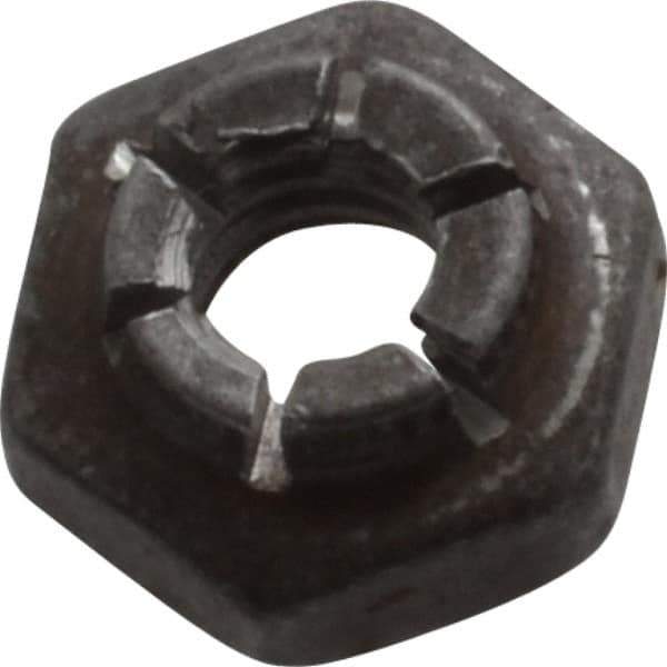 Flex-Loc - #10-24 UNJC Grade 2 Hex Lock Nut with Expanding Flex Top - 3/16" High, Uncoated, Meets Military Specifications - Apex Tool & Supply