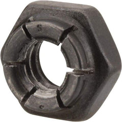 Flex-Loc - 1/4-20 UNC Grade 2 Hex Lock Nut with Expanding Flex Top - 7/32" High, Uncoated, Meets Military Specifications - Apex Tool & Supply