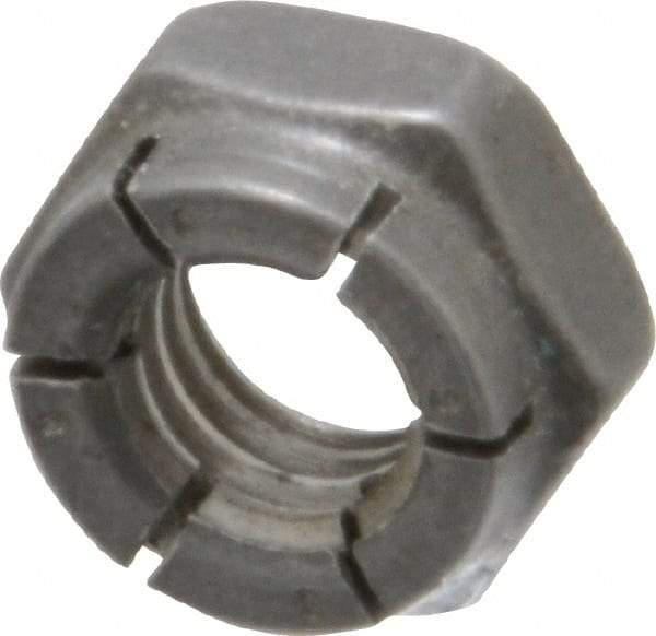 Flex-Loc - 5/16-18 UNC Grade 2 Hex Lock Nut with Expanding Flex Top - 17/64" High, Uncoated, Meets Military Specifications - Apex Tool & Supply