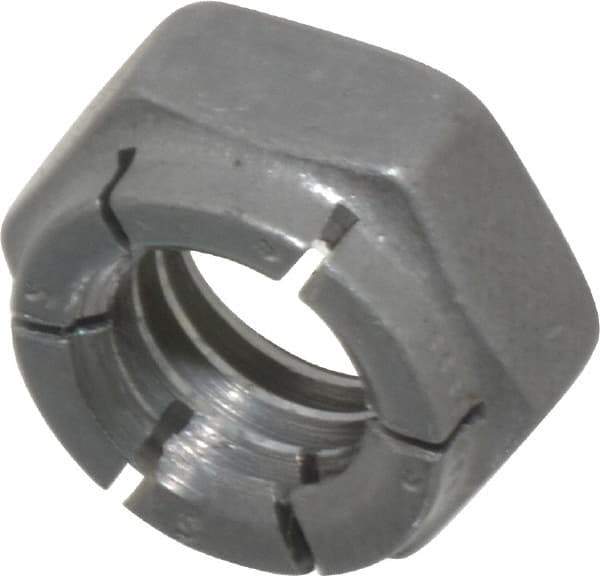 Flex-Loc - 3/8-16 UNC Grade 2 Hex Lock Nut with Expanding Flex Top - 9/32" High, Uncoated, Meets Military Specifications - Apex Tool & Supply