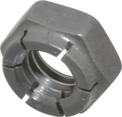 Flex-Loc - 3/8-16 UNC Grade 2 Hex Lock Nut with Expanding Flex Top - 9/32" High, Uncoated, Meets Military Specifications - Apex Tool & Supply
