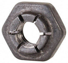 Flex-Loc - #10-32 UNJF Grade 2 Hex Lock Nut with Expanding Flex Top - 3/16" High, Uncoated, Meets Military Specifications - Apex Tool & Supply