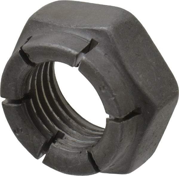 Flex-Loc - 3/8-24 UNJF Grade 2 Hex Lock Nut with Expanding Flex Top - 9/32" High, Uncoated, Meets Military Specifications - Apex Tool & Supply