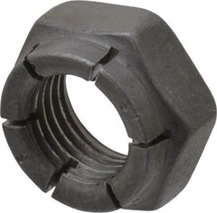 Flex-Loc - 3/8-24 UNJF Grade 2 Hex Lock Nut with Expanding Flex Top - 9/32" High, Uncoated, Meets Military Specifications - Apex Tool & Supply