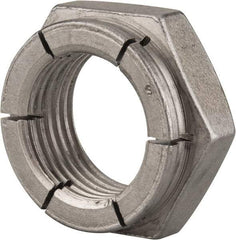 Flex-Loc - 1-12 UNJF Grade 2 Hex Lock Nut with Expanding Flex Top - 1-7/16" Width Across Flats, Uncoated, Meets Military Specifications - Apex Tool & Supply