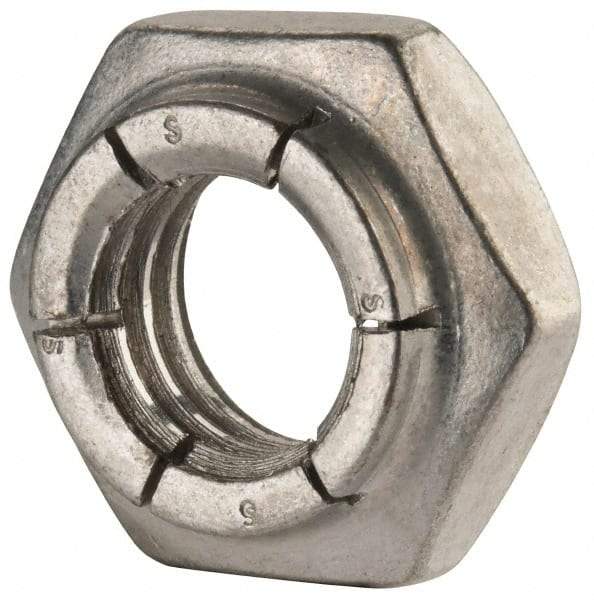 Flex-Loc - 1/2-13 UNC Grade 2 Heavy Hex Lock Nut with Expanding Flex Top - 21/64" High, Cadmium-Plated Finish, Meets Military Specifications - Apex Tool & Supply